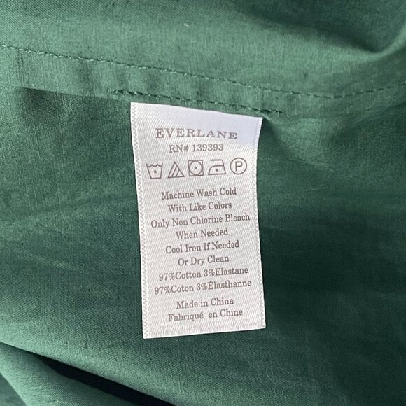 Everlane Emerald Green Clean Cotton Cross-Back Apron Midi Dress Size 2 - Picture 7 of 7